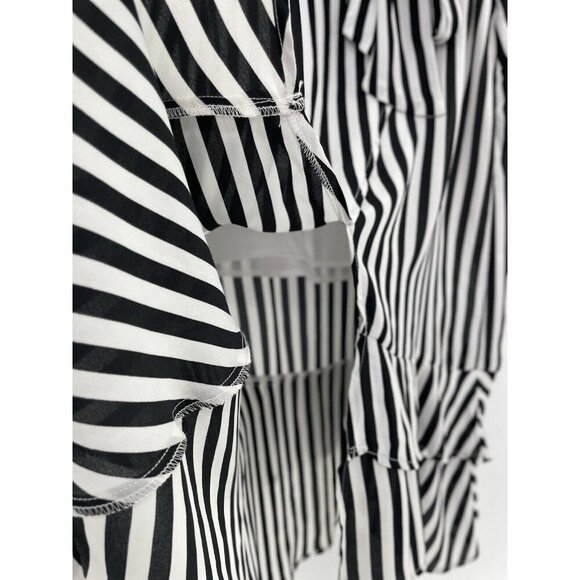 Who What Wear Women’s Striped Ruffle Tie Front Chiffon Midi‎ Skirt Size 8 - Picture 5 of 13